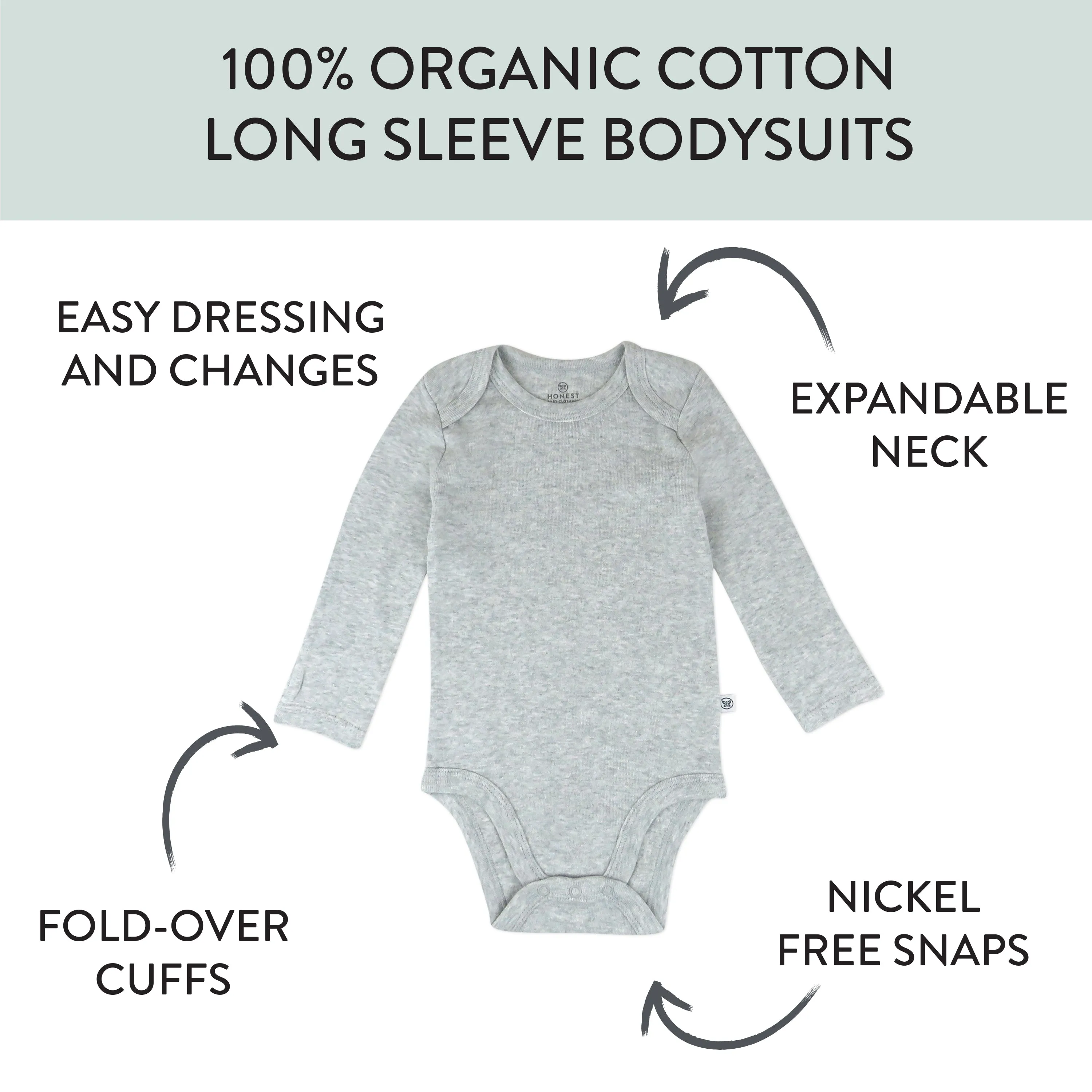 10-Pack Organic Cotton Long Sleeve Bodysuit & Sock Bundle