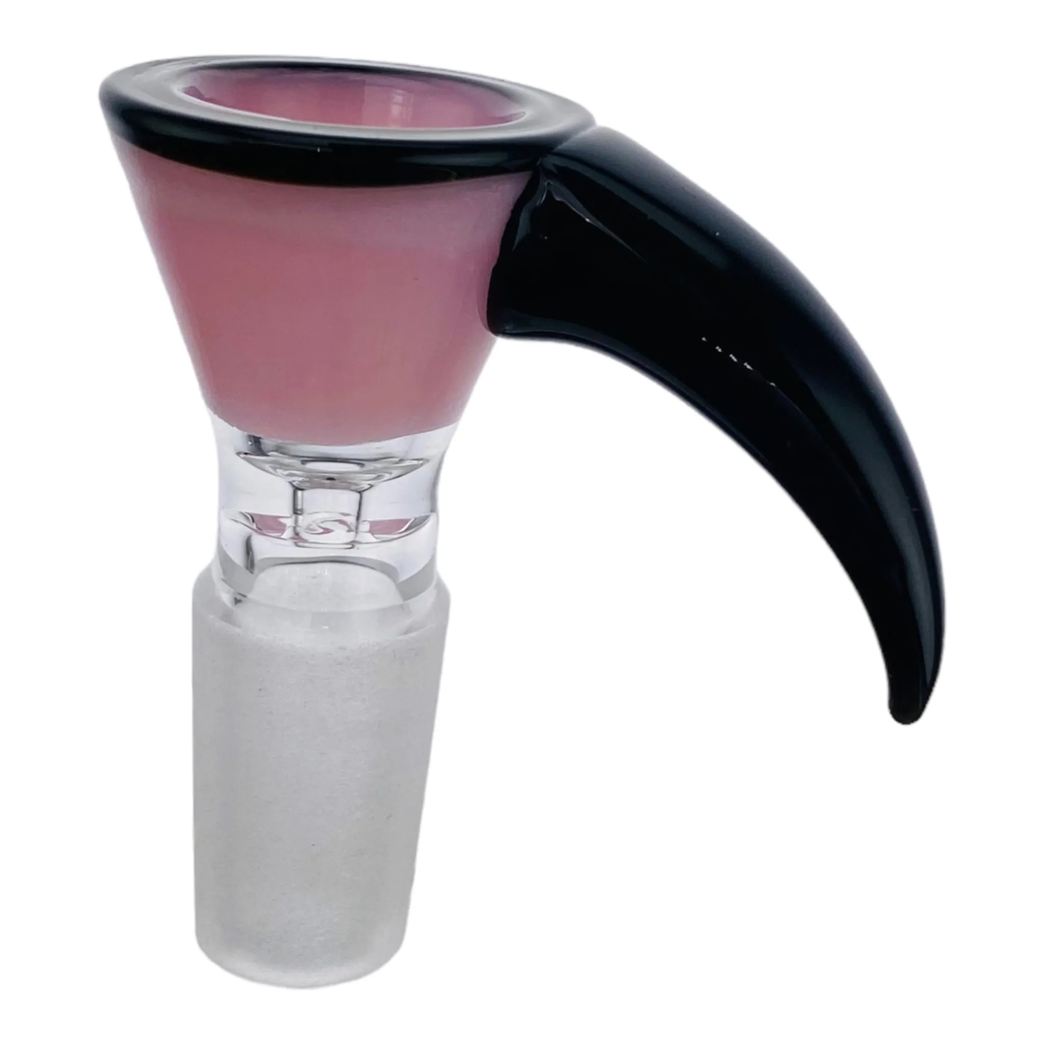 14mm Flower Bowl - Pink Funnel With Black Handle Bong Bowl Piece