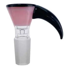 14mm Flower Bowl - Pink Funnel With Black Handle Bong Bowl Piece