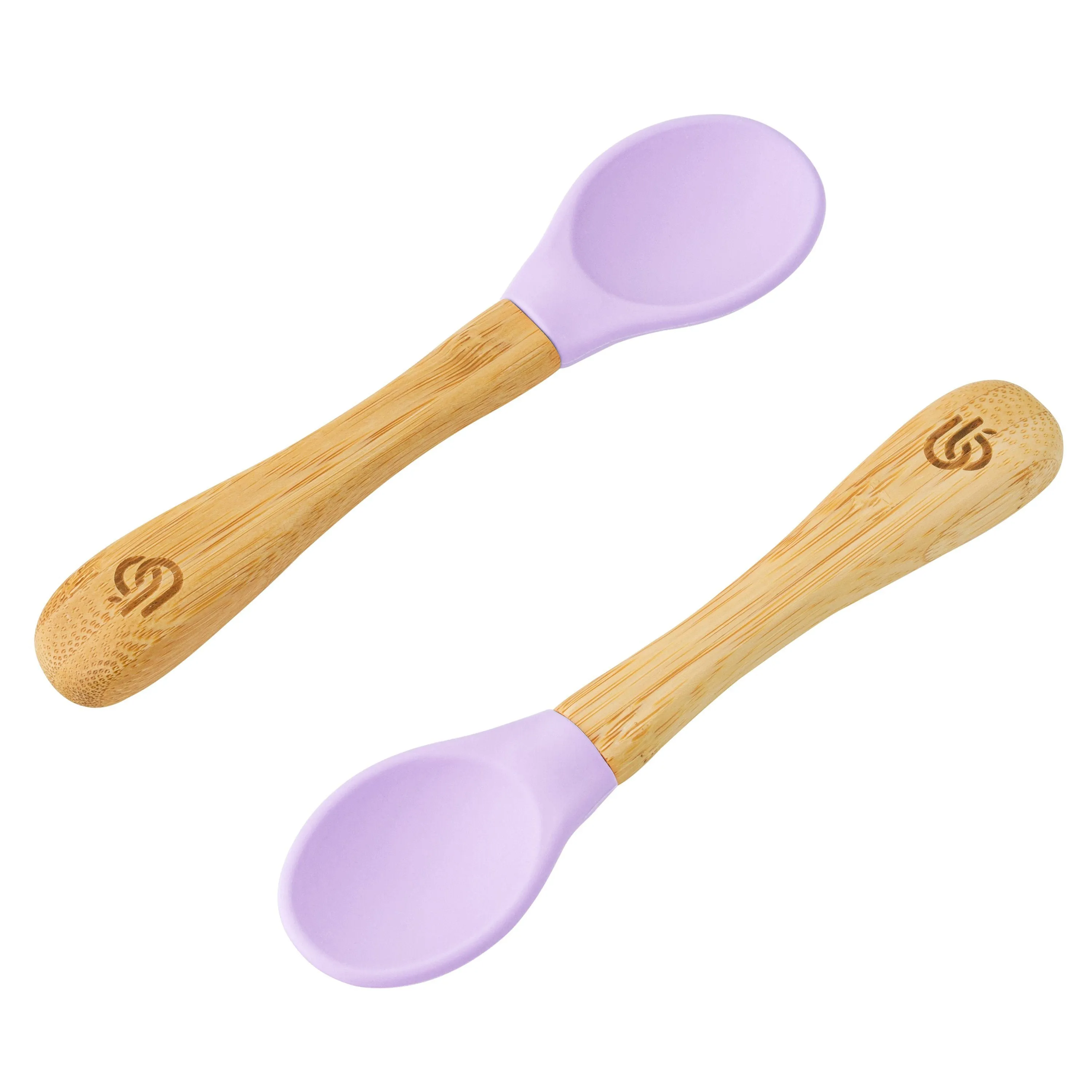 2 Pack Bamboo Baby Spoons - Silicone Tips