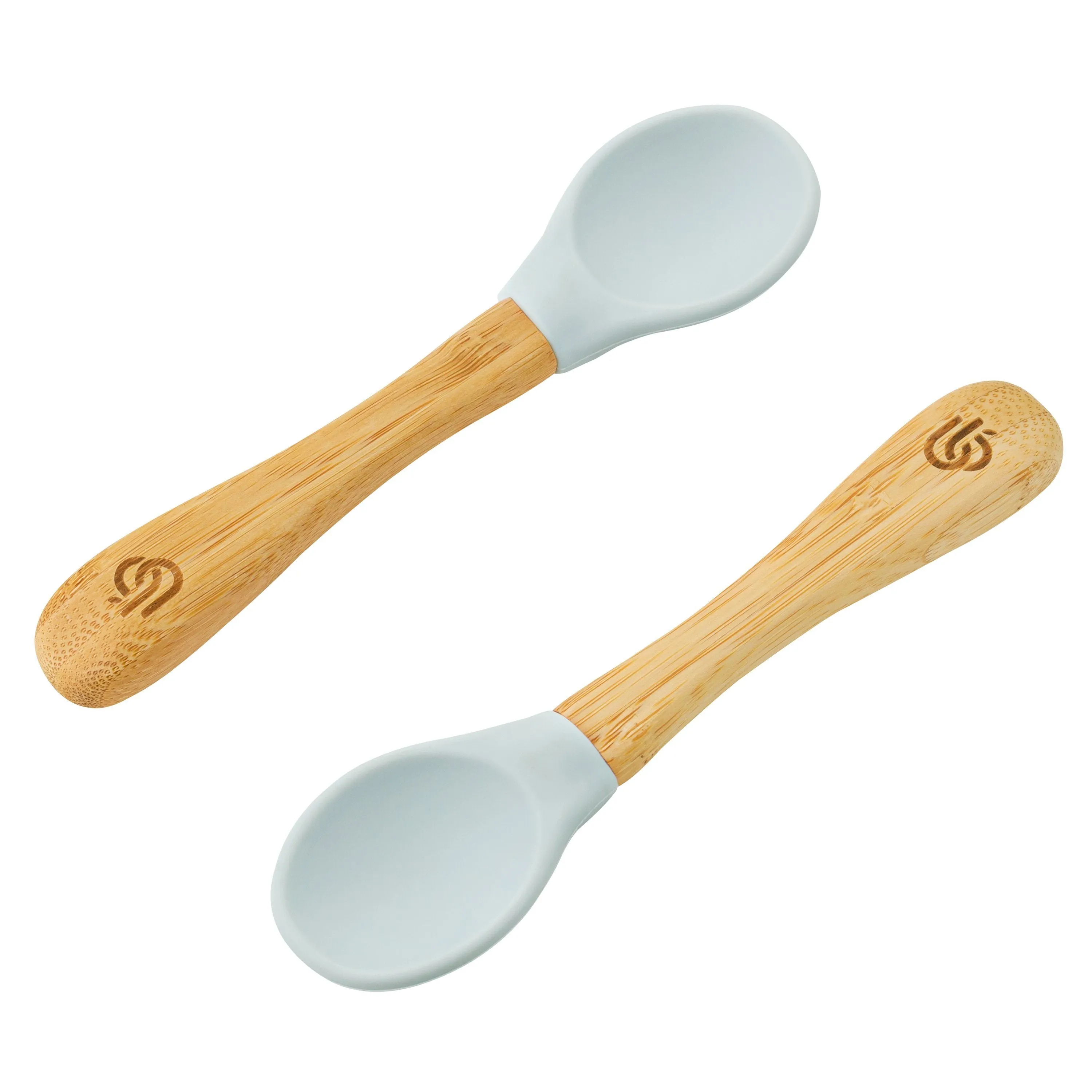 2 Pack Bamboo Baby Spoons - Silicone Tips