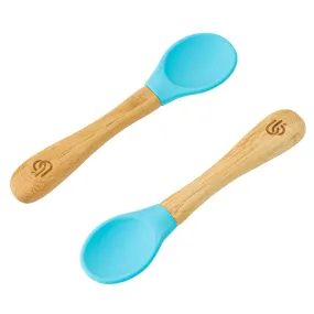 2 Pack Bamboo Baby Spoons - Silicone Tips
