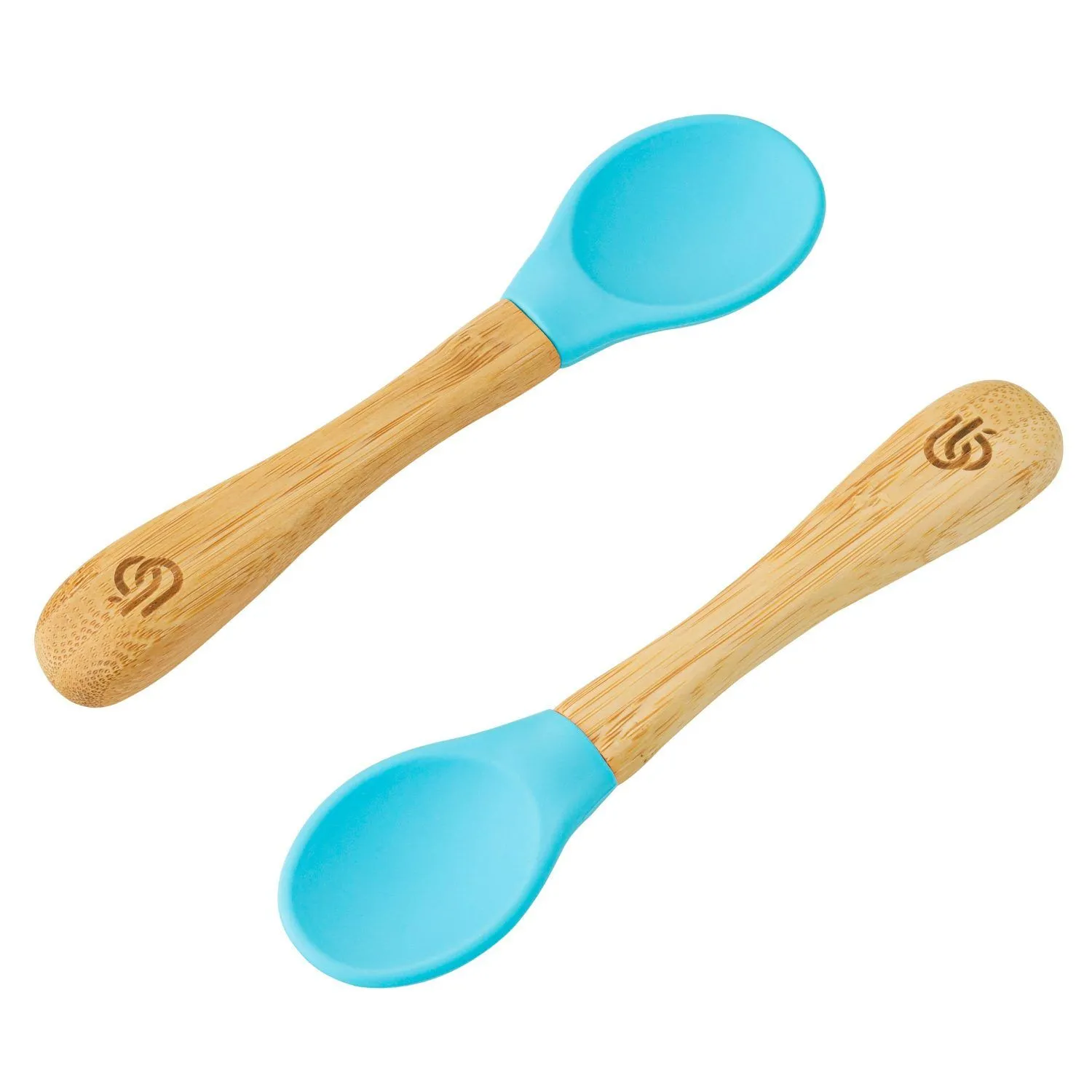 2 Pack Bamboo Baby Spoons - Silicone Tips