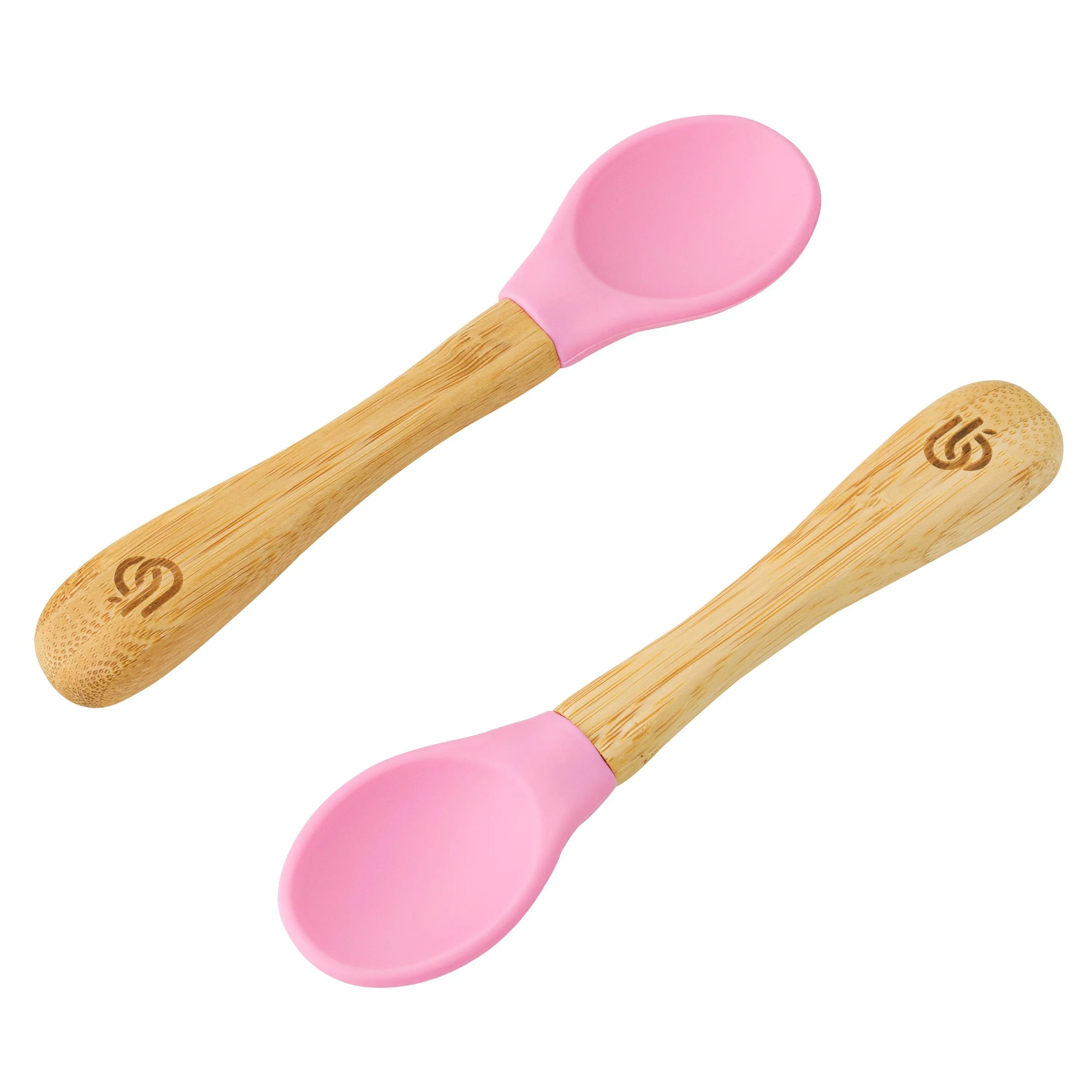 2 Pack Bamboo Baby Spoons - Silicone Tips