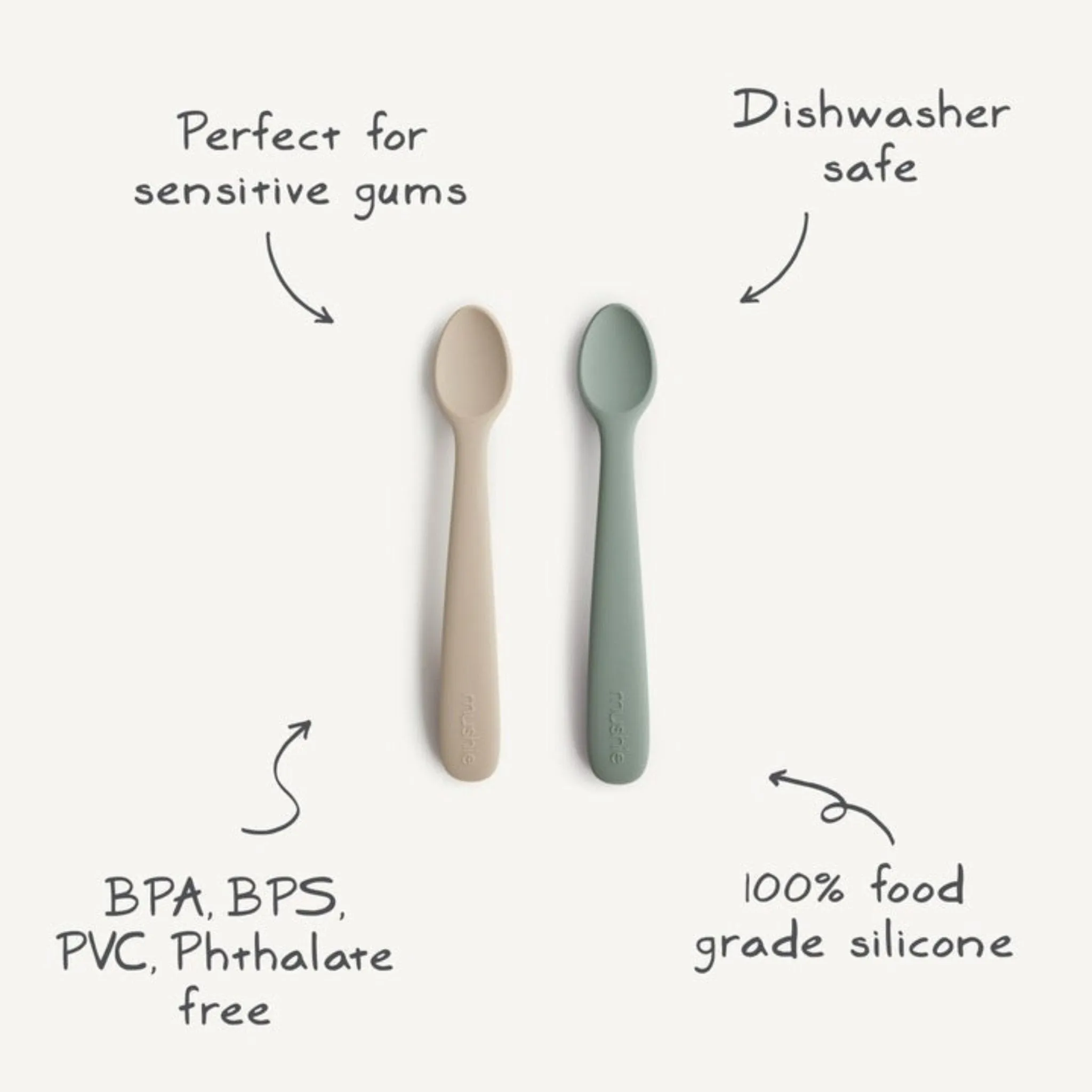 2-Pack Silicone Feeding Spoons - Powder Blue