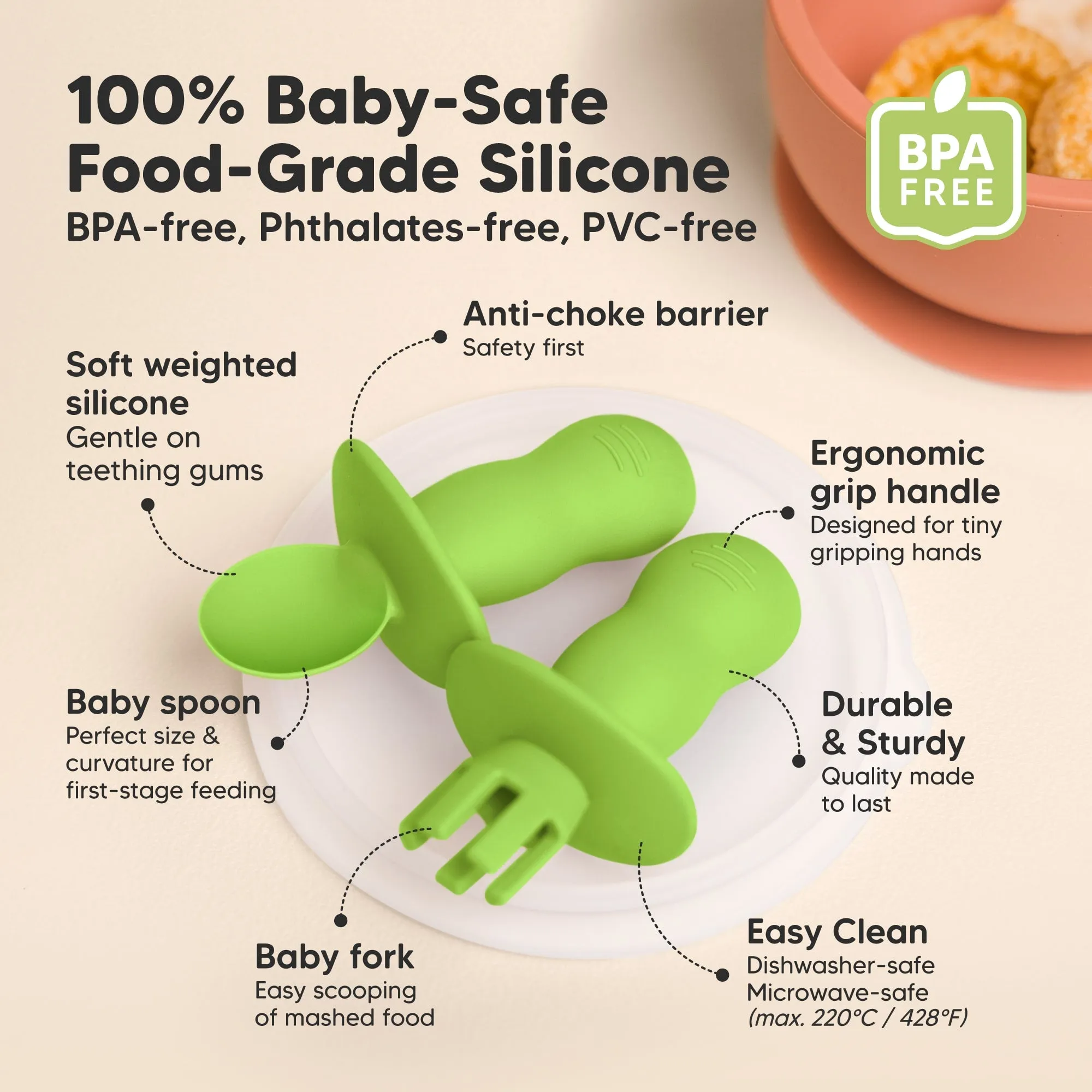 2-Sets Lil’ Prep Baby Fork & Spoon (Kea)