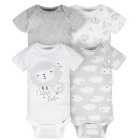 4-Pack Baby Neutral Sheep Short Sleeve Onesies® Bodysuits