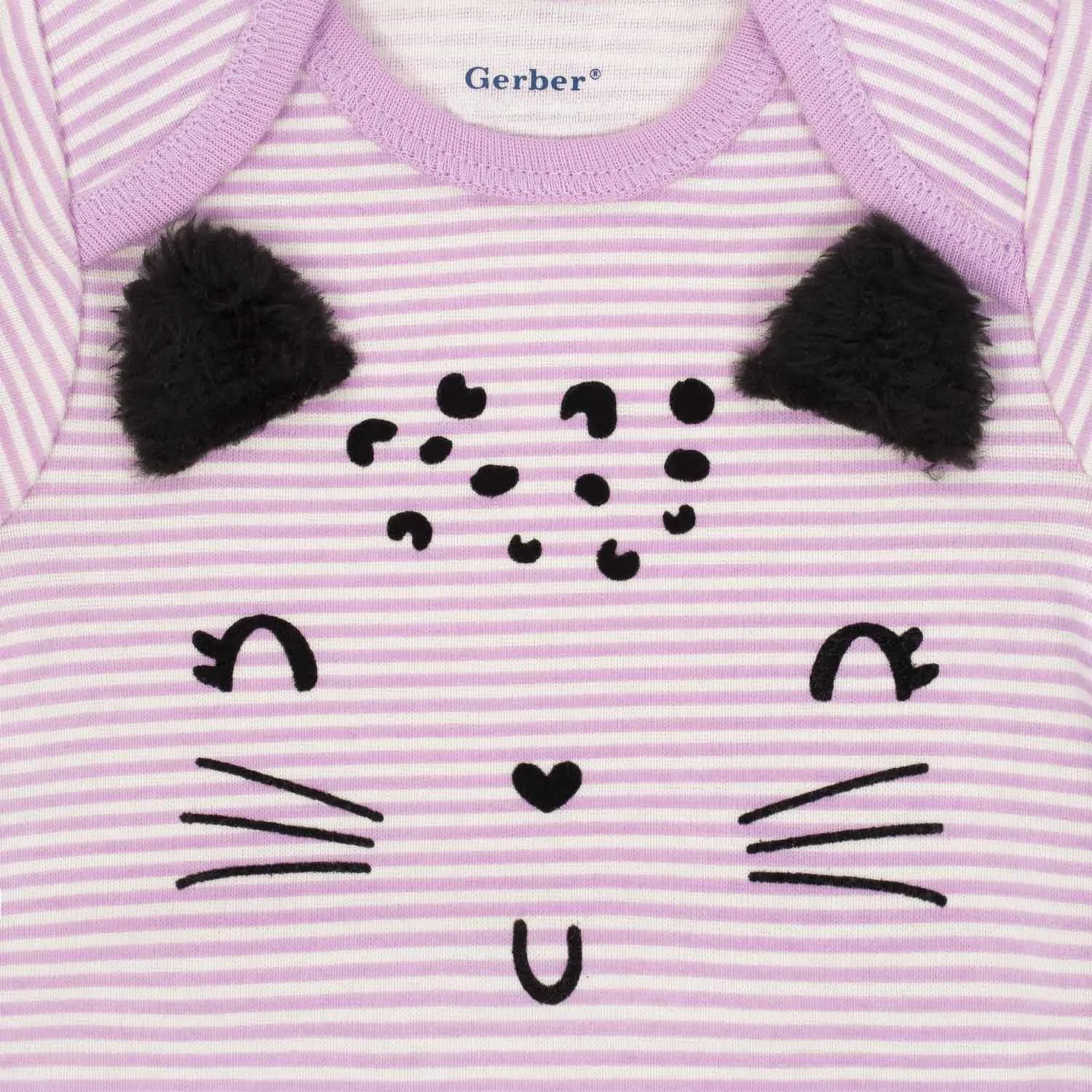 5-Pack Girls Cat Short Sleeve Onesies® Bodysuits