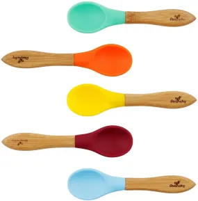 Avanchy Bamboo Baby Training Spoons, 5 Pack - Multi