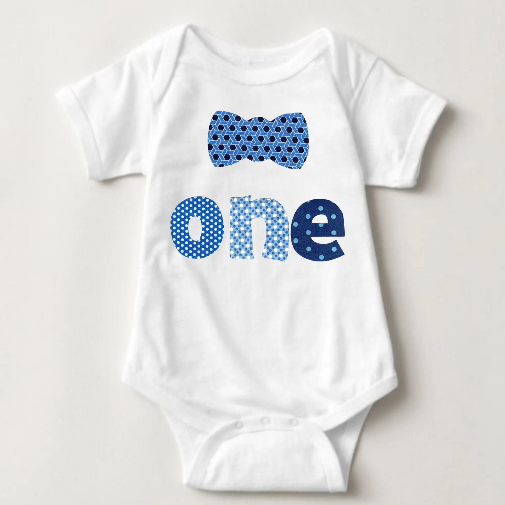 Baby 1st Birthday Onesies - 1 One (Bowtie)