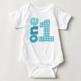 Baby 1st Birthday Onesies - 1 One (Skyblue)