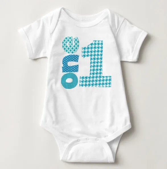 Baby 1st Birthday Onesies - 1 One (Skyblue)