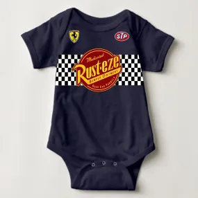 Baby Birthday Onesies  - The Cars Rust-eze Navy