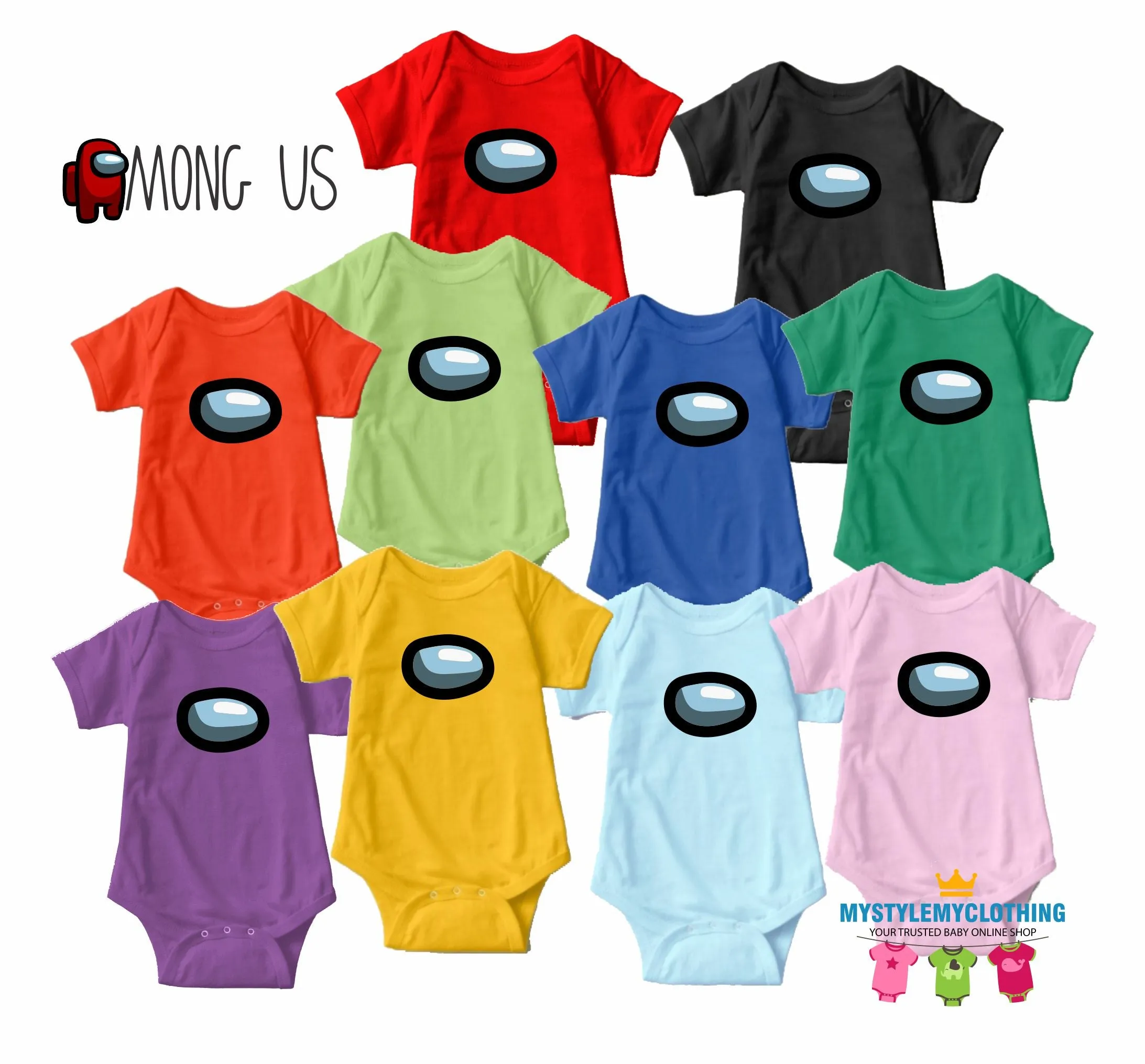 Baby Character Among Us Onesies -  Orange