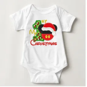 Baby Christmas Holiday Onesies - First Christmas Mickey Mouse