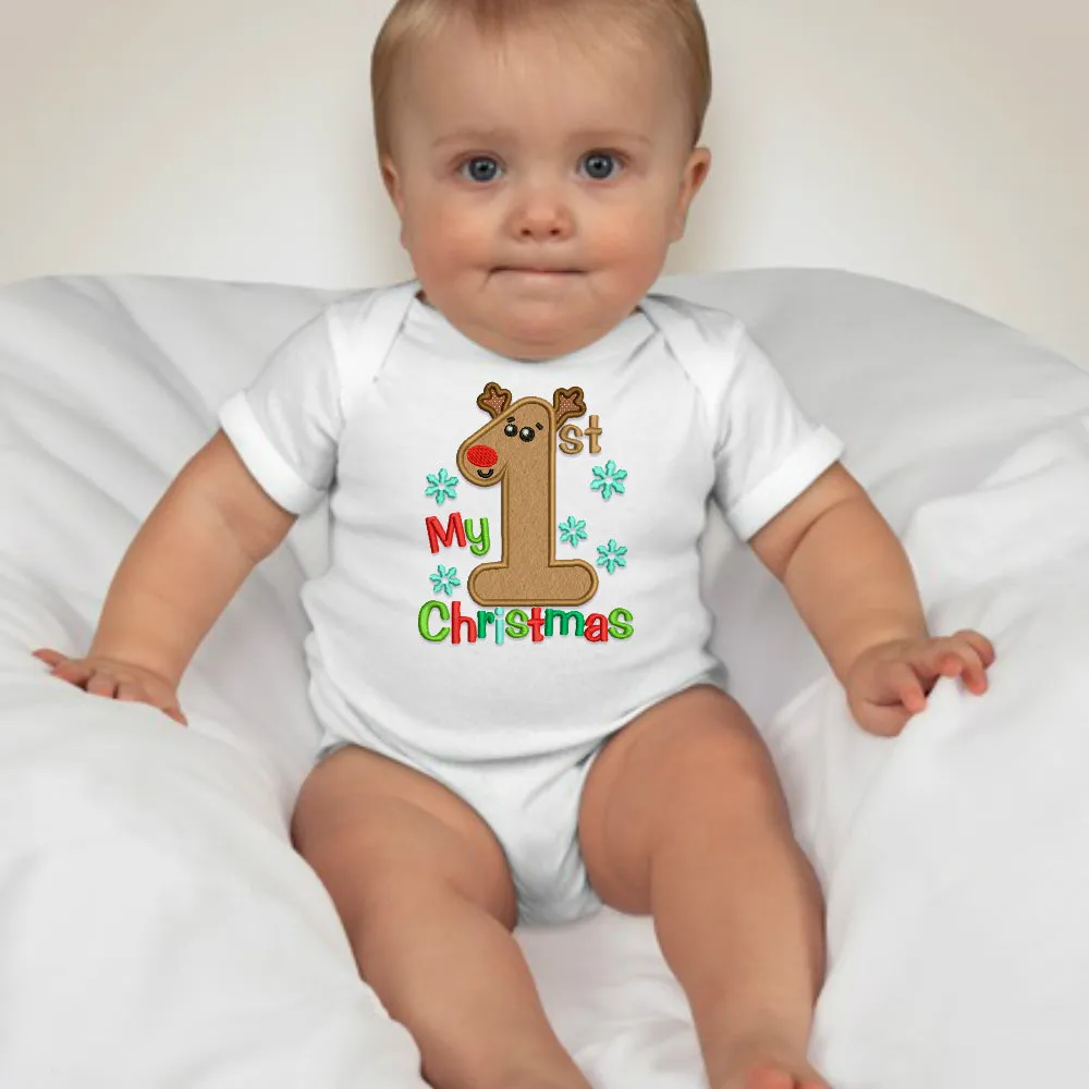 Baby Christmas Holiday Onesies - First Christmas Reindeer