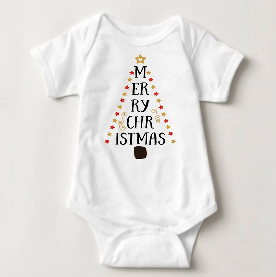 Baby Christmas Holiday Onesies - Merry Christmas