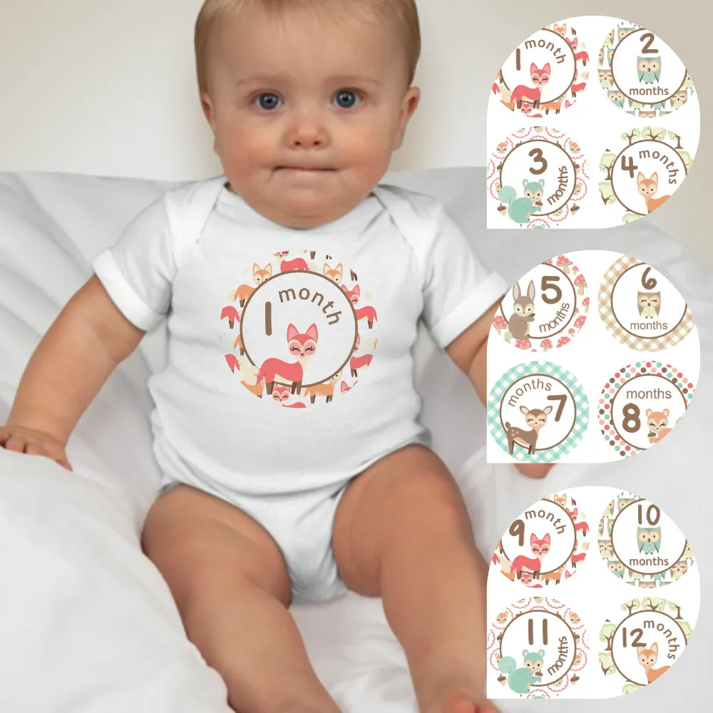 Baby Custom Monthly Onesies - Animals IV