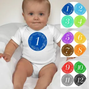 Baby Custom Monthly Onesies - Crayons