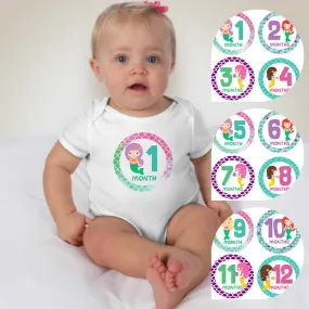 Baby Custom Monthly Onesies - Mermaid