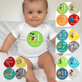 Baby Custom Monthly Onesies - Mickey Mouse