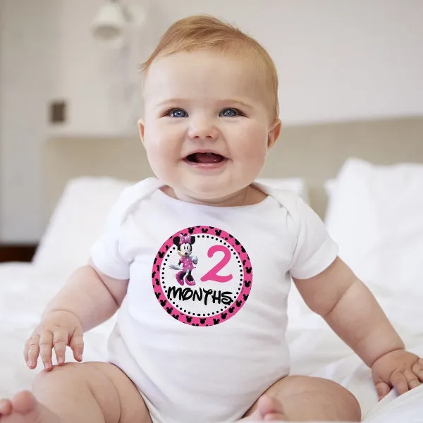 Baby Custom Monthly Onesies - Minnie Mouse
