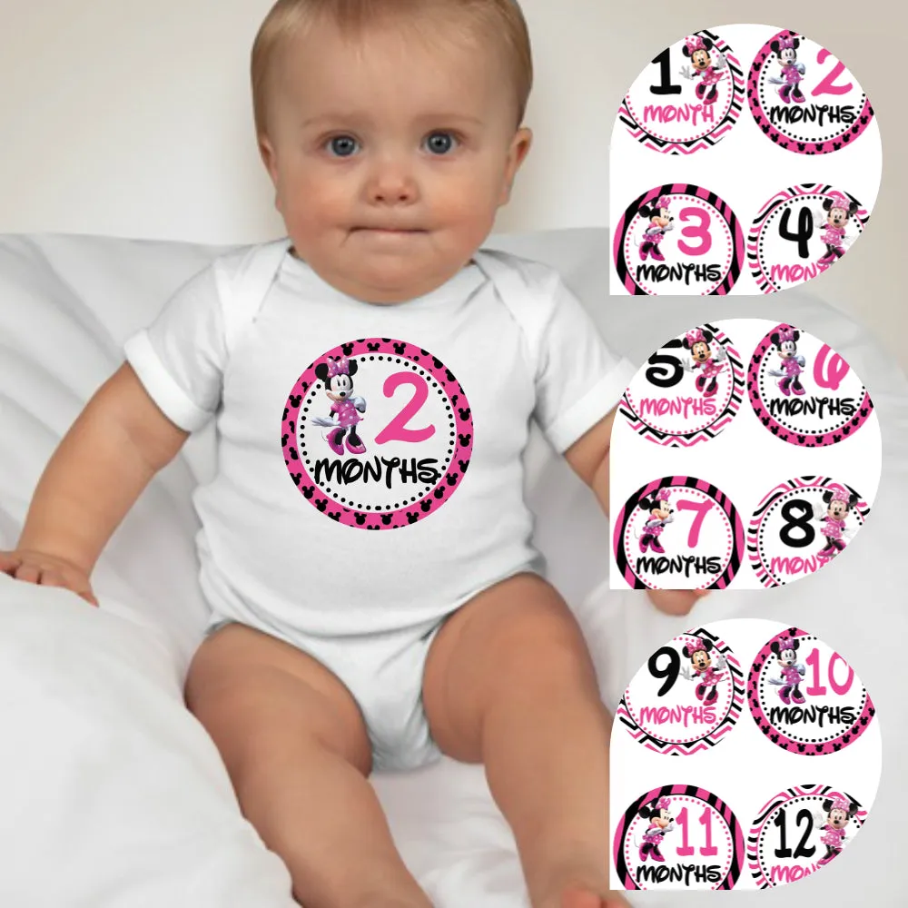 Baby Custom Monthly Onesies - Minnie Mouse