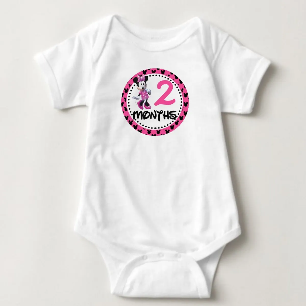 Baby Custom Monthly Onesies - Minnie Mouse
