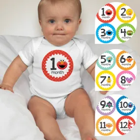 Baby Custom Monthly Onesies - Sesame Street