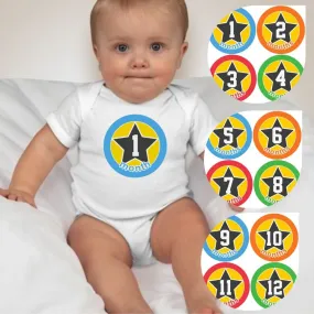 Baby Custom Monthly Onesies - Stars