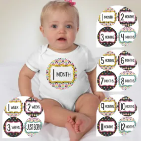 Baby Custom Monthly Onesies - Vintage