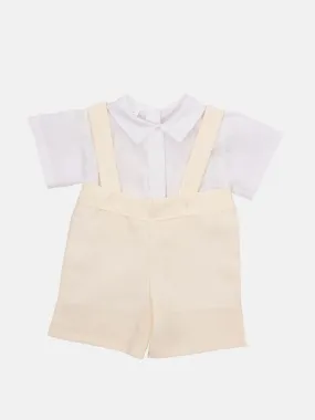 Baby Girl/Boy Matching Cream Romper Bundle