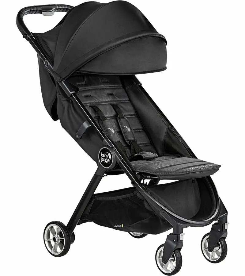 Baby Jogger City Tour 2 Ultra-Compact Travel Stroller   Belly Bar Bundle - Jet