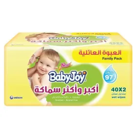 Baby Joy Thick and Large Wet Wipes Scented - 40x2 Wipes