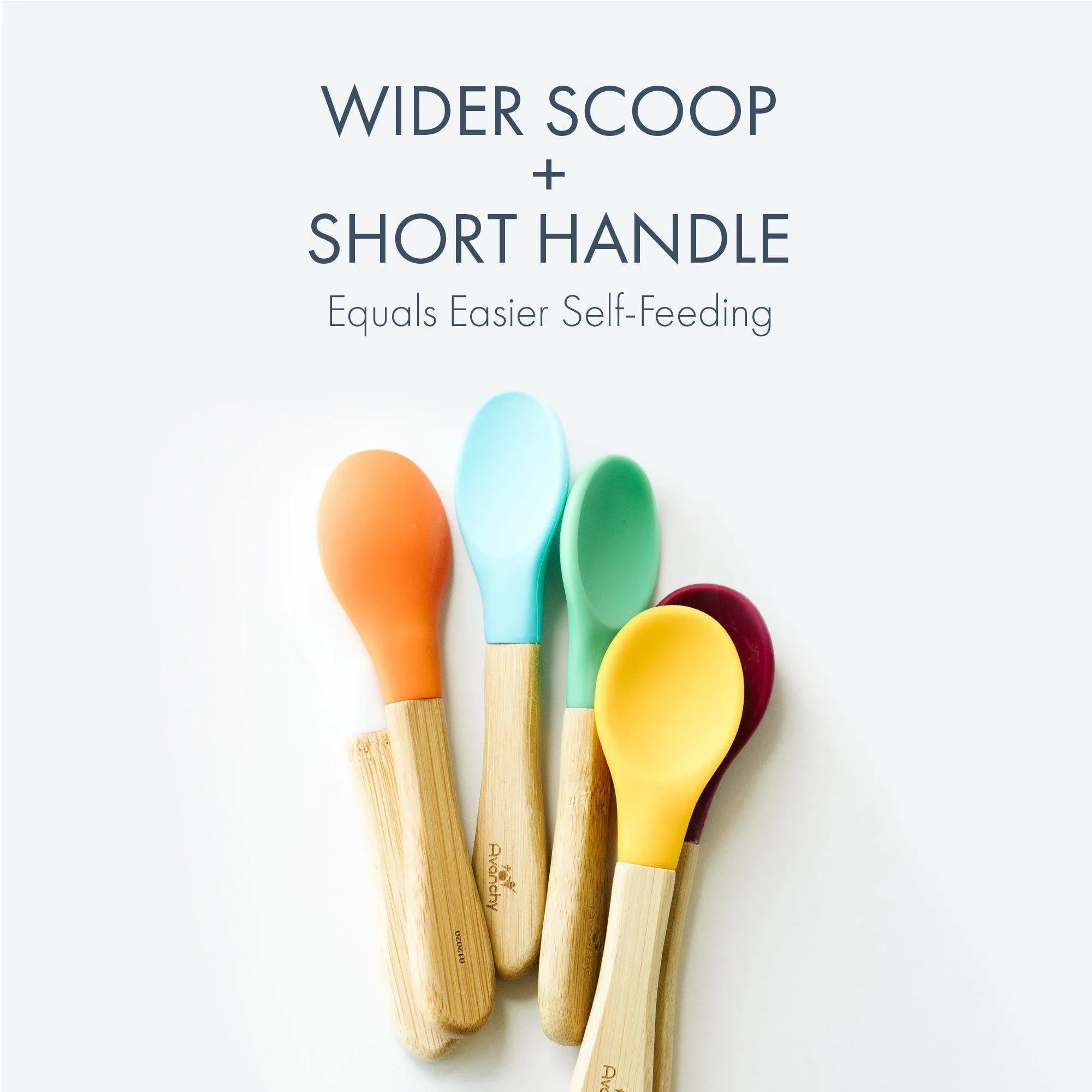 Baby Spoons Regular Scoop | Bamboo & Silicone