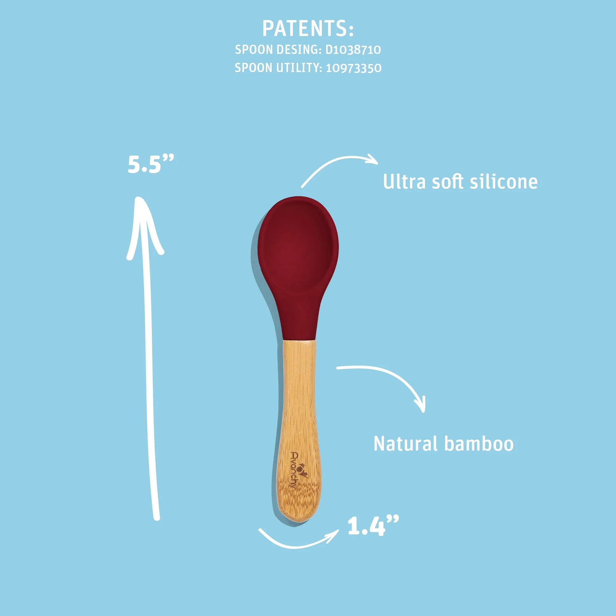 Baby Spoons Regular Scoop | Bamboo & Silicone