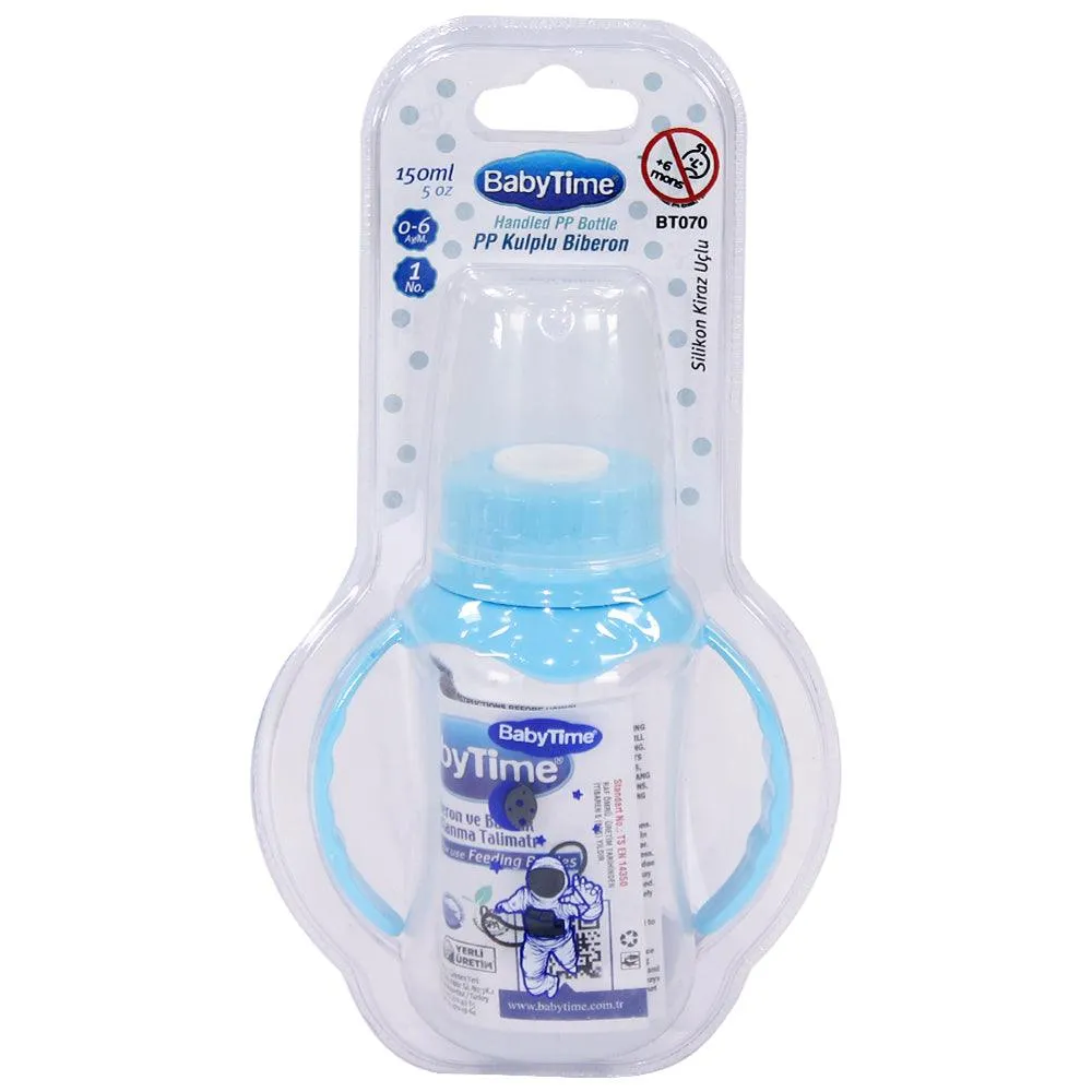 Baby Time Baby Feeding Bottle With Handle 150ml