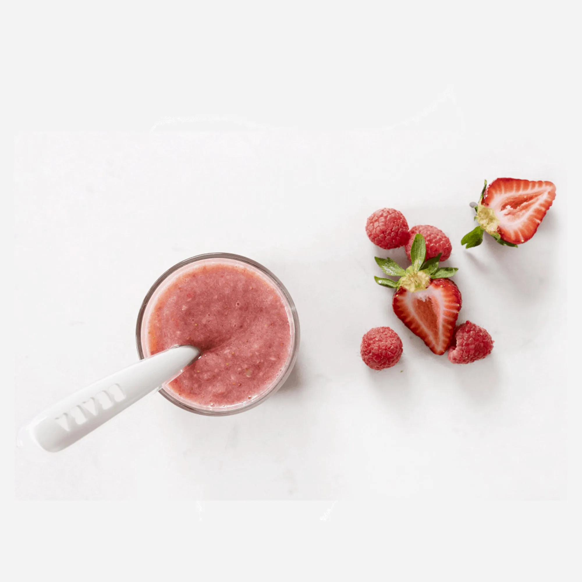 BEABA 2-In-1 First Foods Silicone Spoons (x4) - Rose