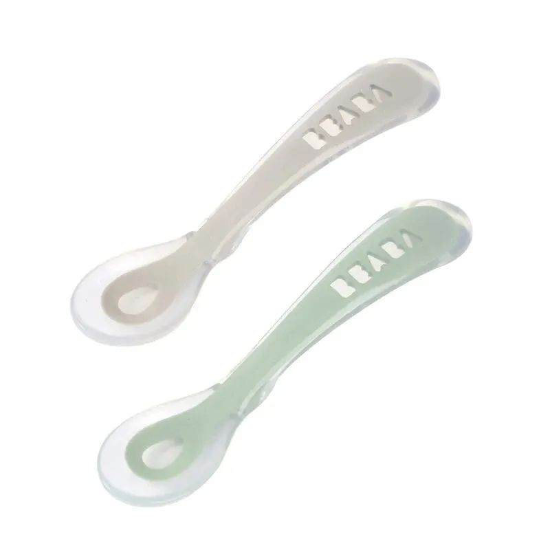Beaba Toddler Spoons and Case - Sage