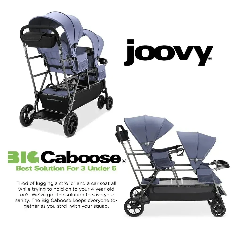 Big Caboose Triple Stroller - Slate