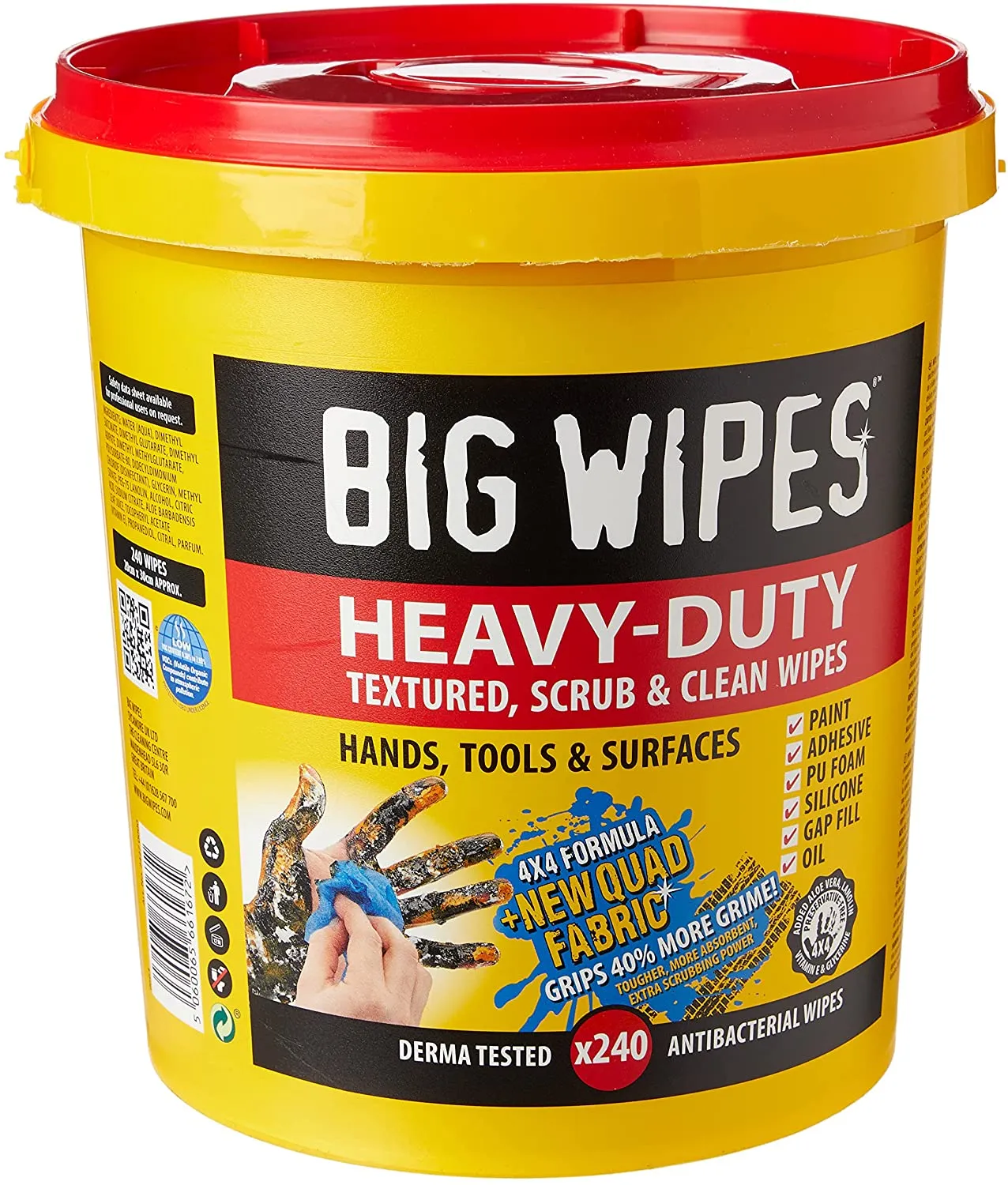 Big Wipes 4x4-inch heavy-duty wipes 240 pack   Anti-bacterial power spray 1L