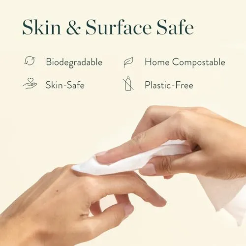 Biom Biodegradable All-Purpose Wipes (150ct) Starter Kit with Refillable Dispenser - Everything Cleaning Wipes | Plant-Based Surface Cleaner for Home & Travel | Kid & Pet Friendly, Natural, Non-Toxic