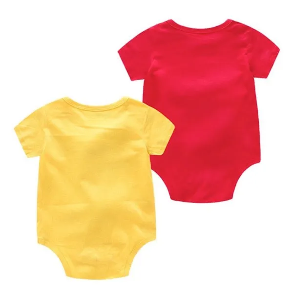 Boys And Girls Ketchup And Mustard Onesie Rompers