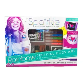 Bright Stripes Spa*rkle Rainbow Festival Body Art Kit