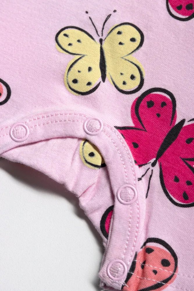 Butterfly Romper Pink
