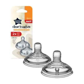 Closer To Nature Thick Feed Teats 6M  -Pack of 2