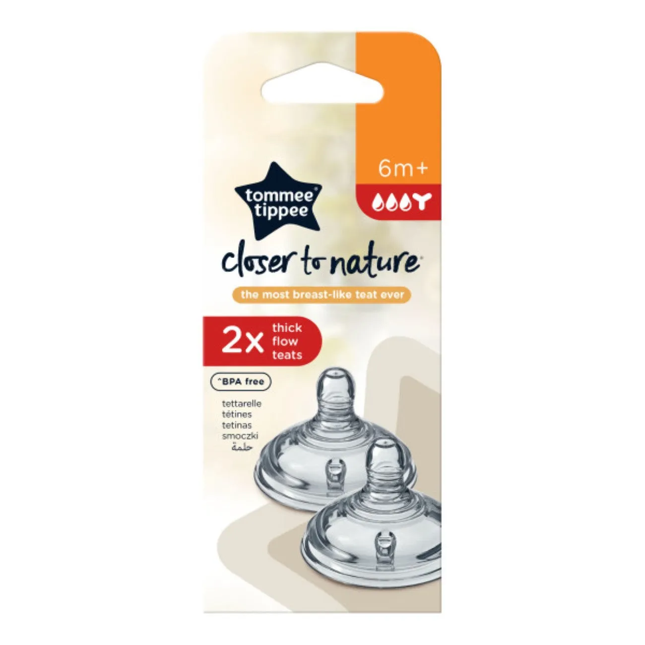 Closer To Nature Thick Feed Teats 6M  -Pack of 2