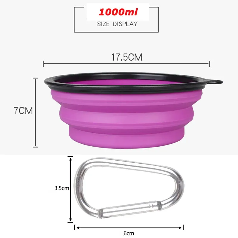 Collapsible Pet Folding Silicone Bowl 1000ml