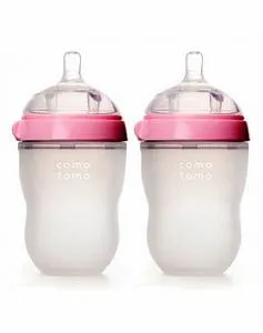 Comotomo Double Silicone Baby Bottle in Pink - 8oz