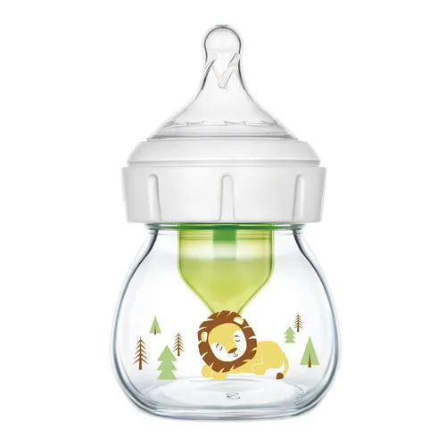 Dr Brown's 2 oz/60 mL Glass W-N Options  Baby Bottle w/ Preemie Nipple, 1-Pack - Lion